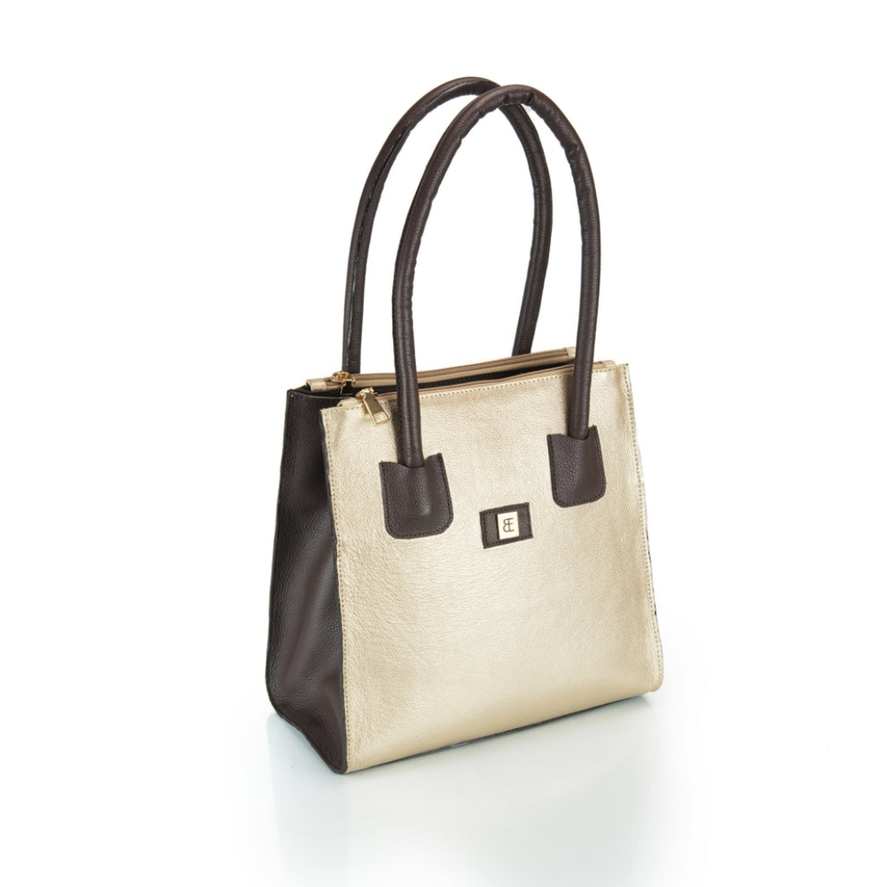 Gold & Brown Designer Handbag